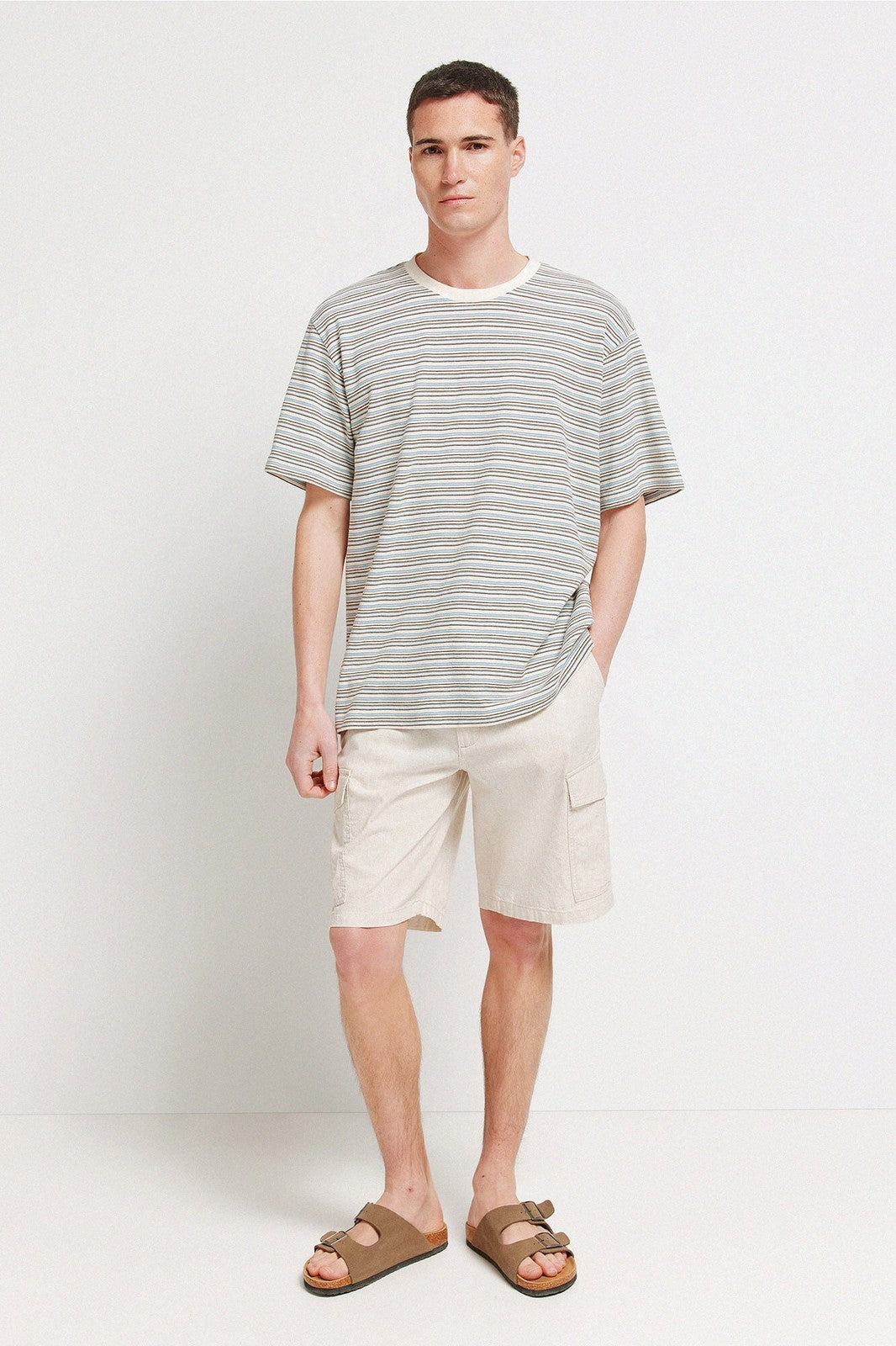 Short Sleeve Stripe T-Shirt - White
