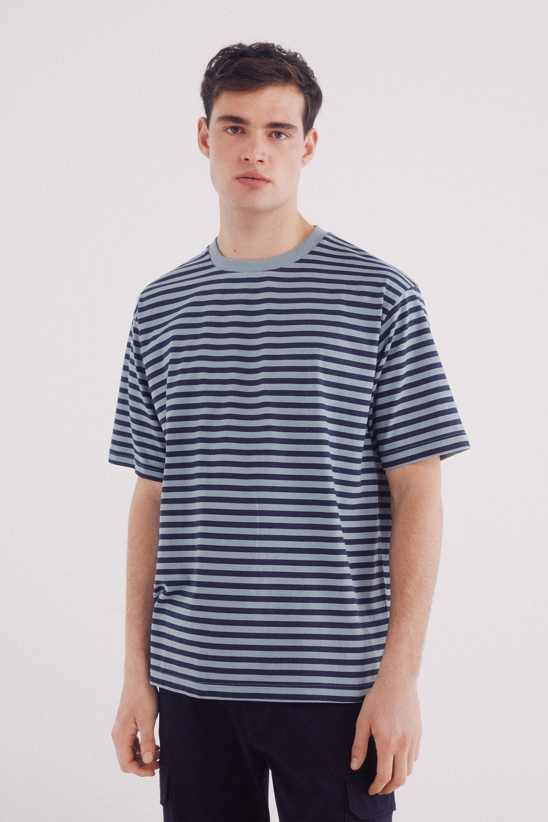 Springfield Striped printed striped -shirt - Blue 4 Shaws Department Stores
