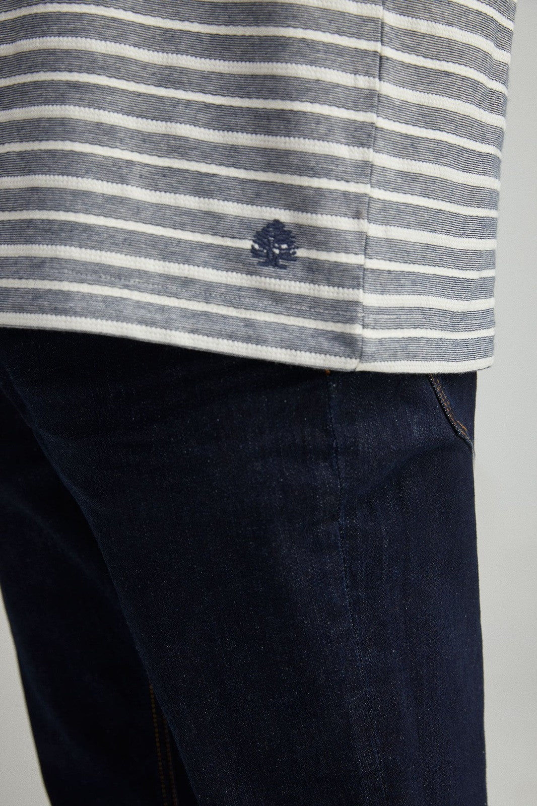 Springfield Textured stripe T-shirt - Blue 5 Shaws Department Stores