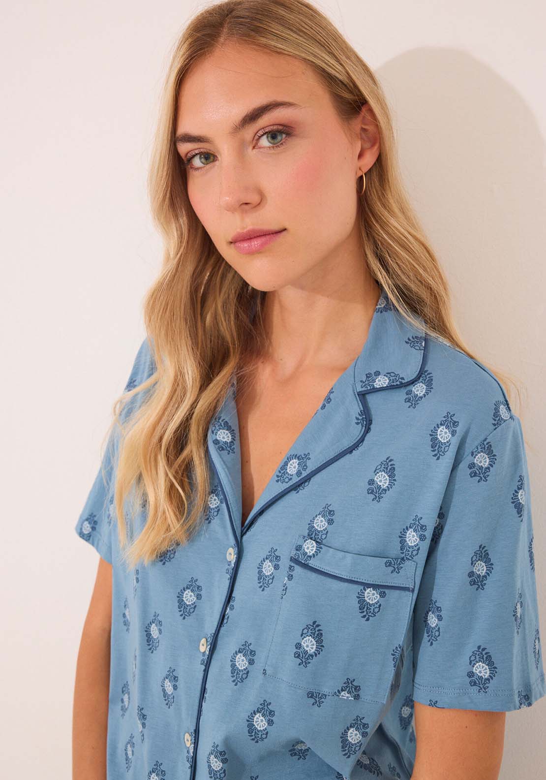 Short Sleeves Masculine Pyjama - Blue