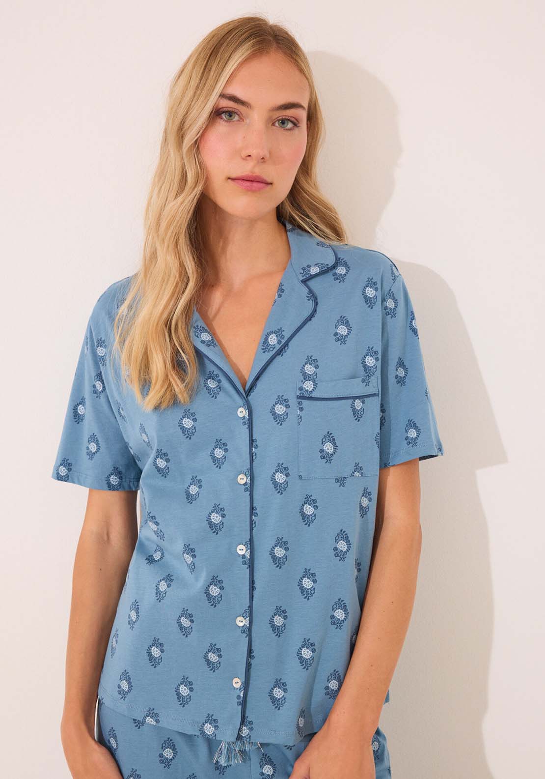 Short Sleeves Masculine Pyjama - Blue