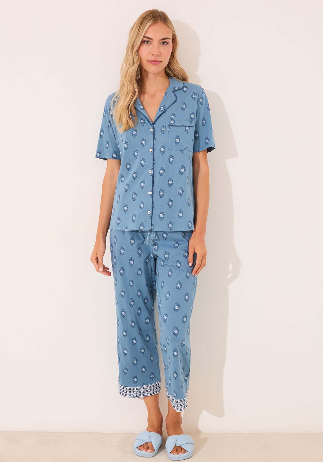 Short Sleeves Masculine Pyjama - Blue