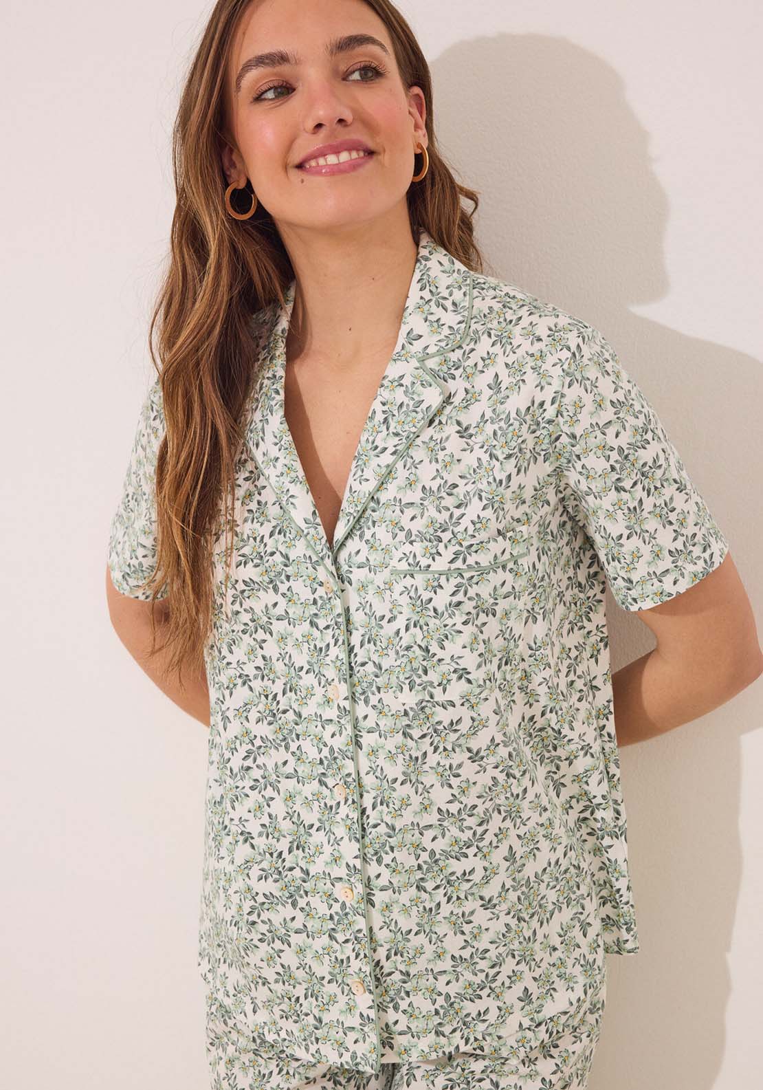 Short Sleeves Masculine Pyjama - White