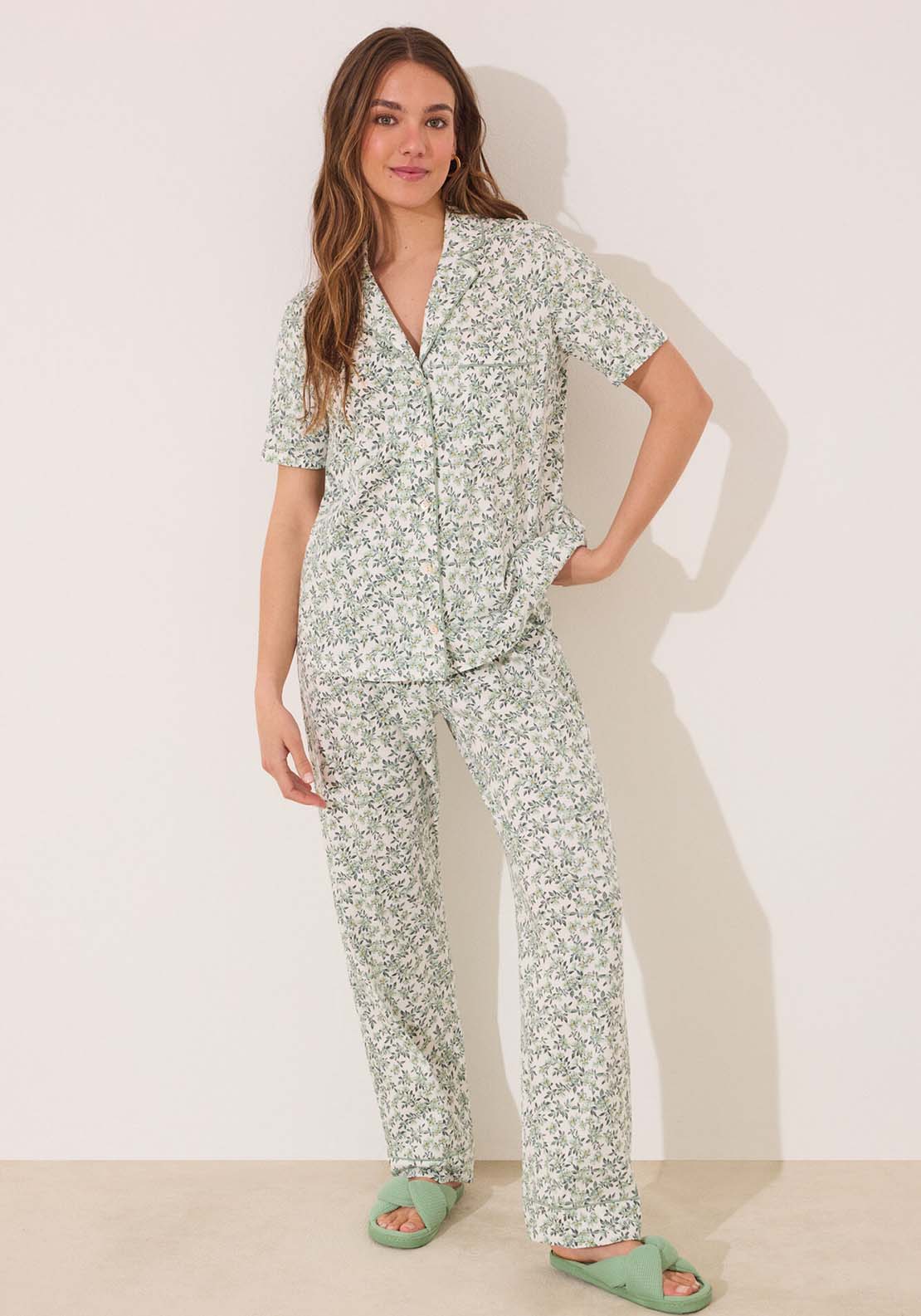 Short Sleeves Masculine Pyjama - White
