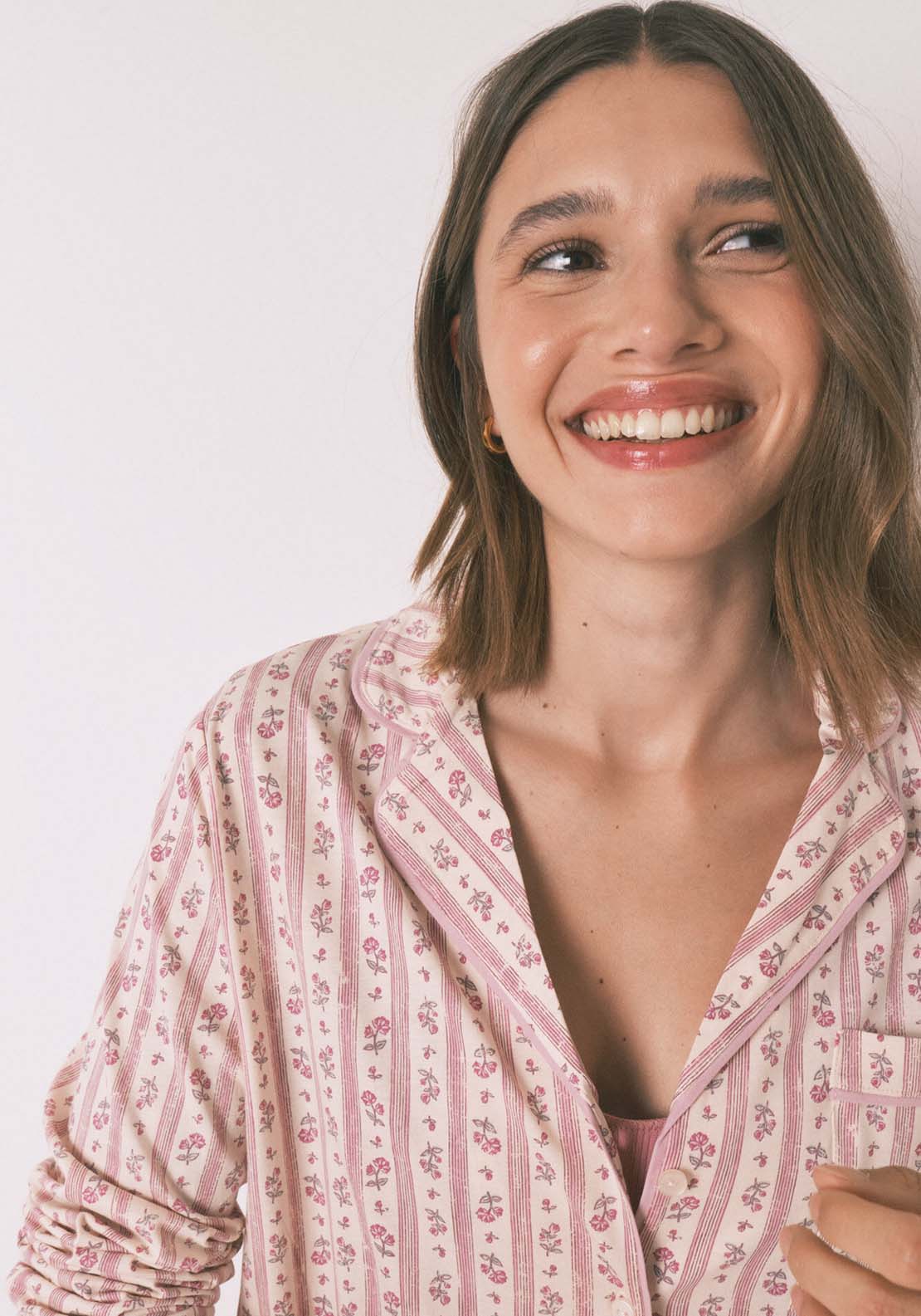 Long Sleeves Masculine Pyjama - Pink