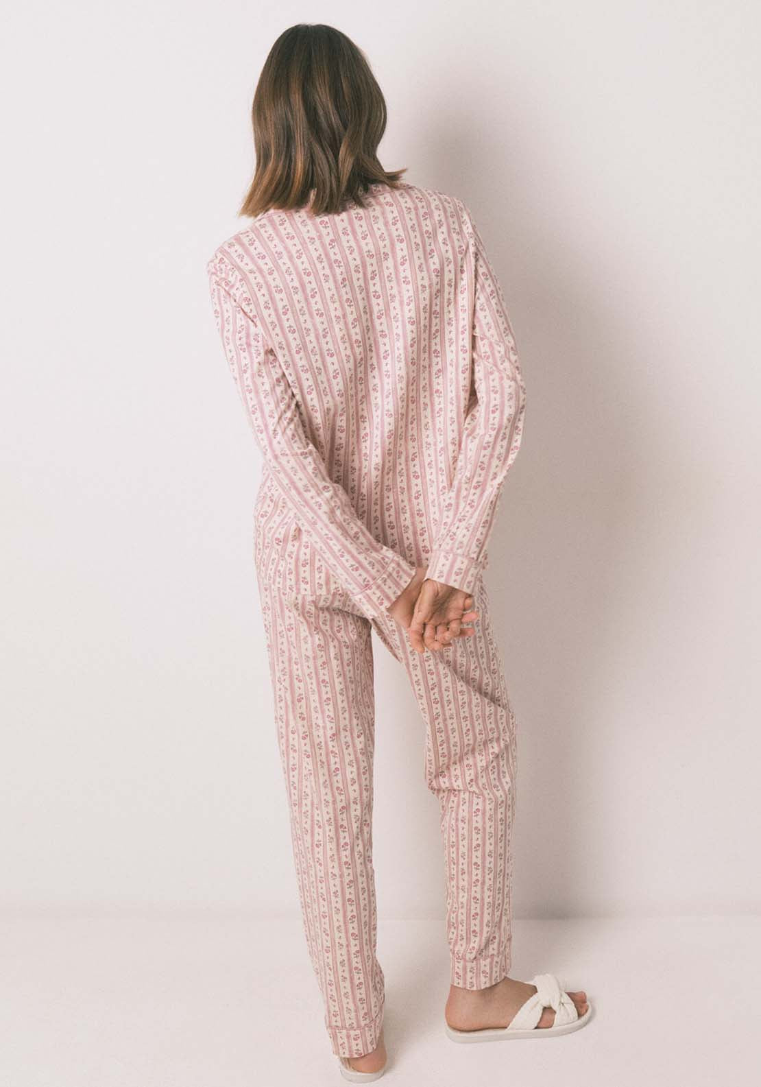 Long Sleeves Masculine Pyjama - Pink