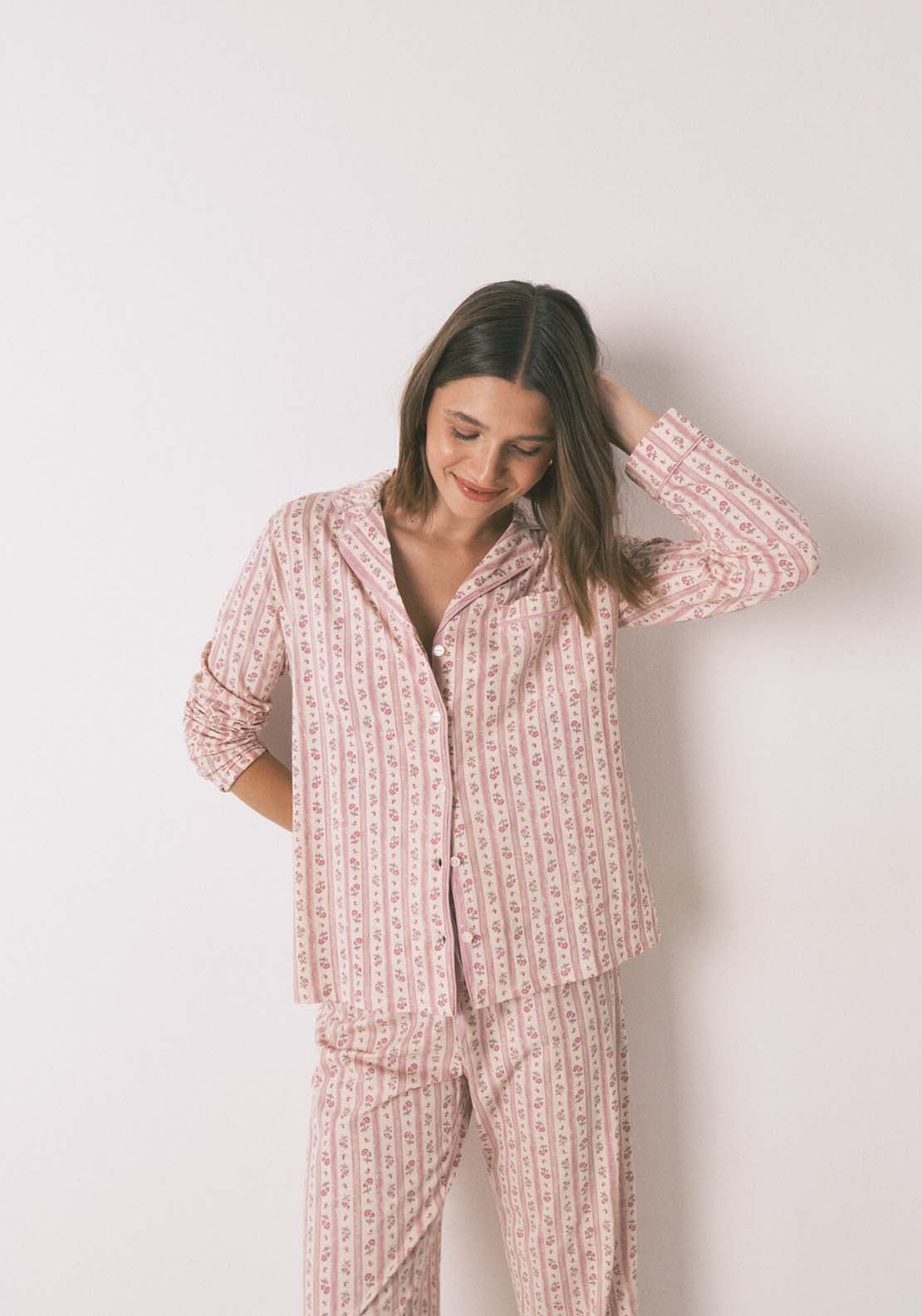 Long Sleeves Masculine Pyjama - Pink