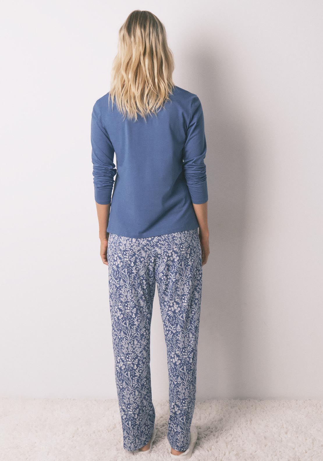 Womensecret Long Sleeves Long Pant Pyjama - Blue 2 Shaws Department Stores