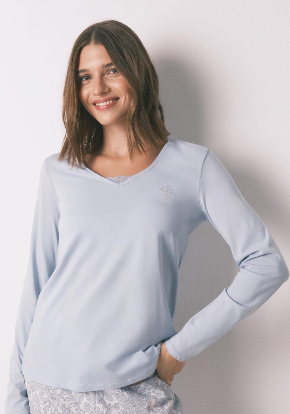 Womensecret Long Sleeves Long Pant Pyjama - Blue 3 Shaws Department Stores