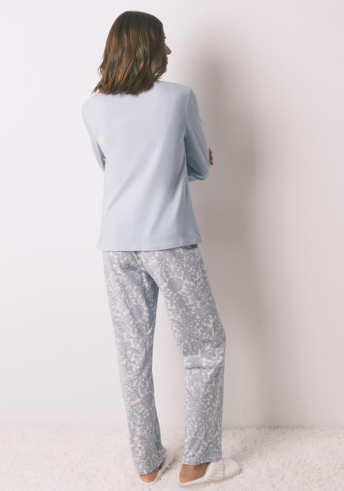 Womensecret Long Sleeves Long Pant Pyjama - Blue 2 Shaws Department Stores