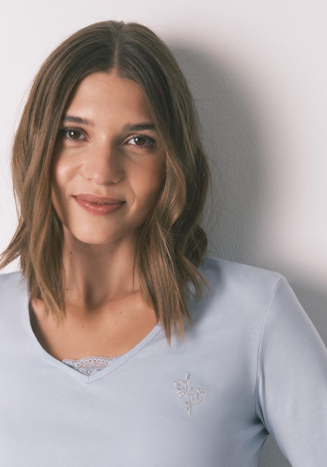 Womensecret Long Sleeves Long Pant Pyjama - Blue 4 Shaws Department Stores