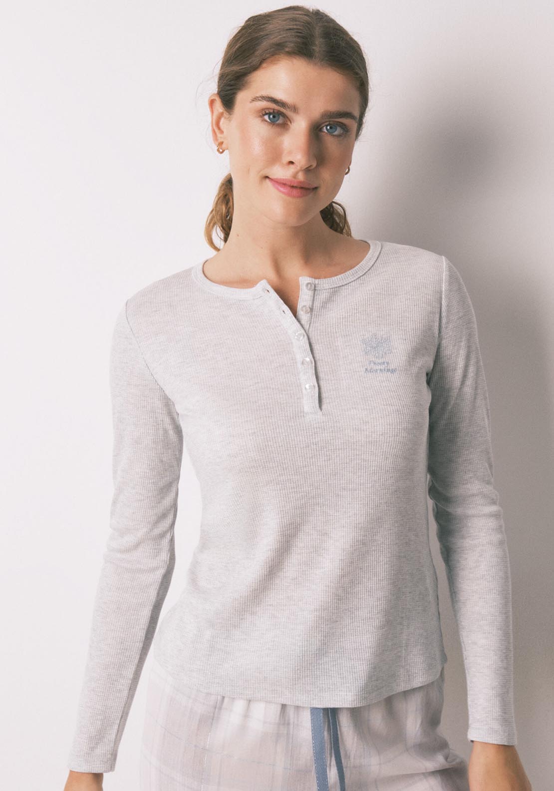 Womensecret Long Sleeves Long Pant Pyjama - Grey 3 Shaws Department Stores