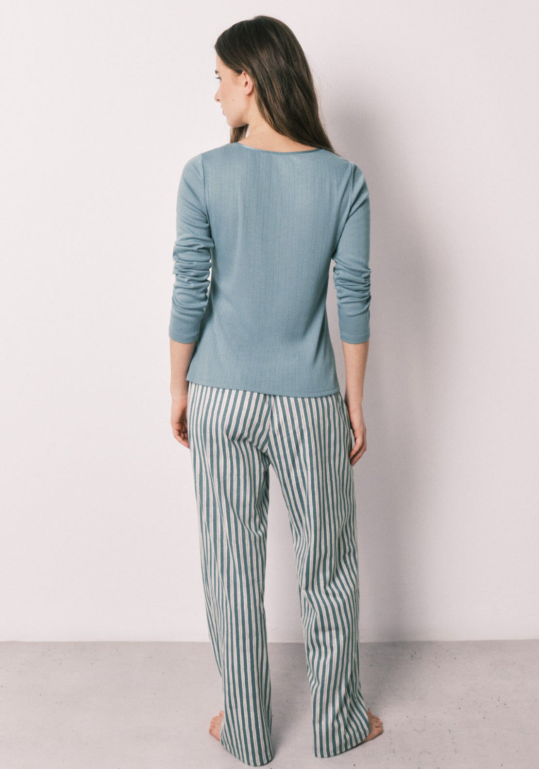 Striped Long Pyjamas - Blue