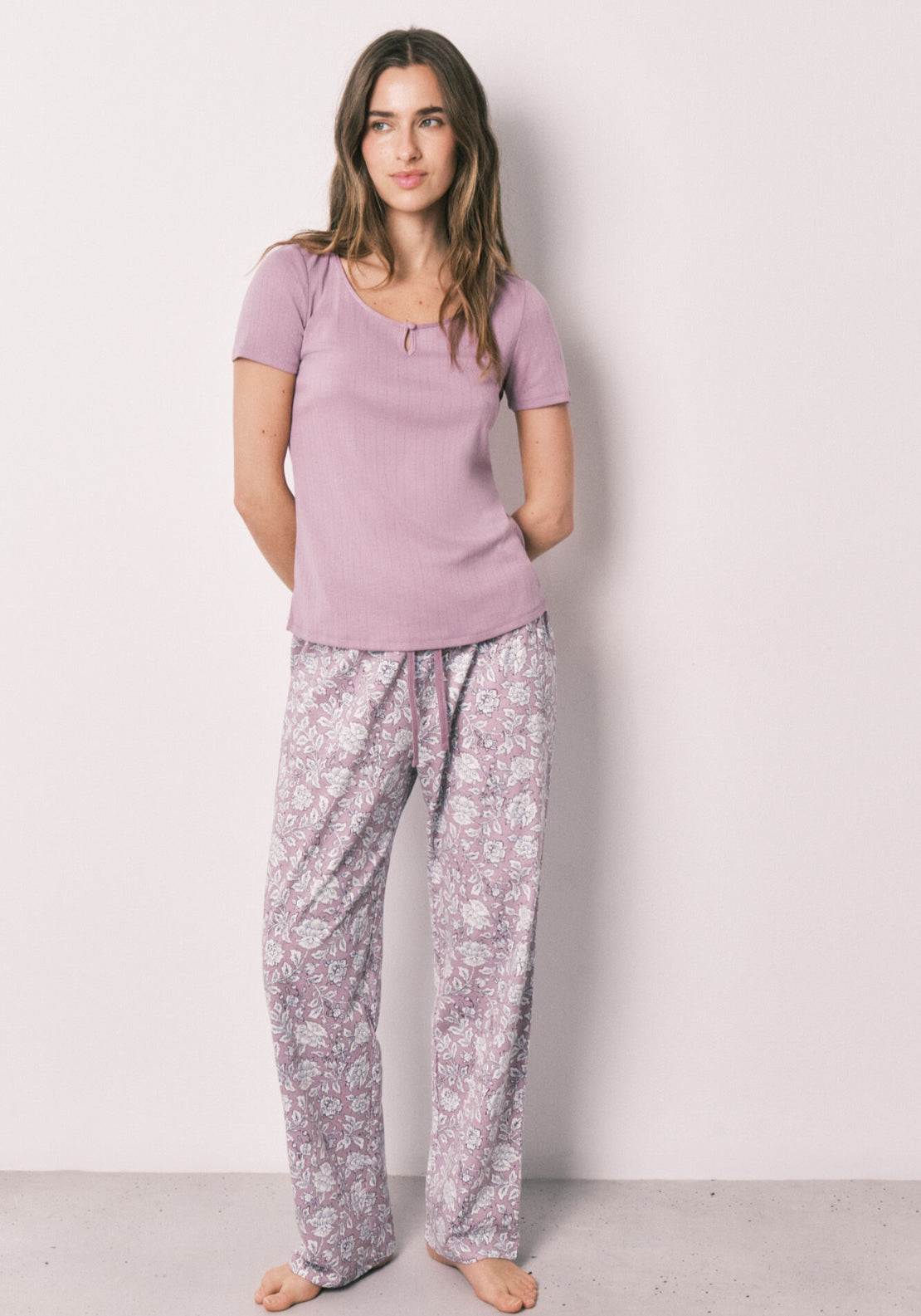 Floral Print Pyjamas - Pink