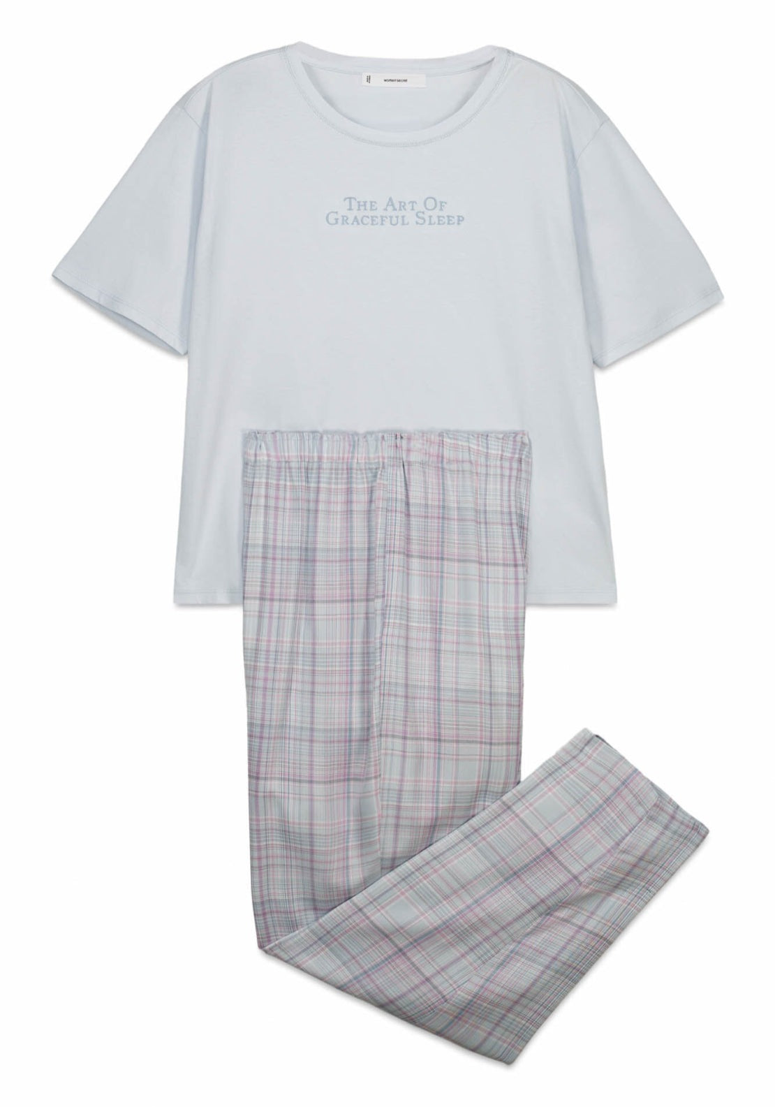 100% Cotton Plaid Pyjamas - Blue
