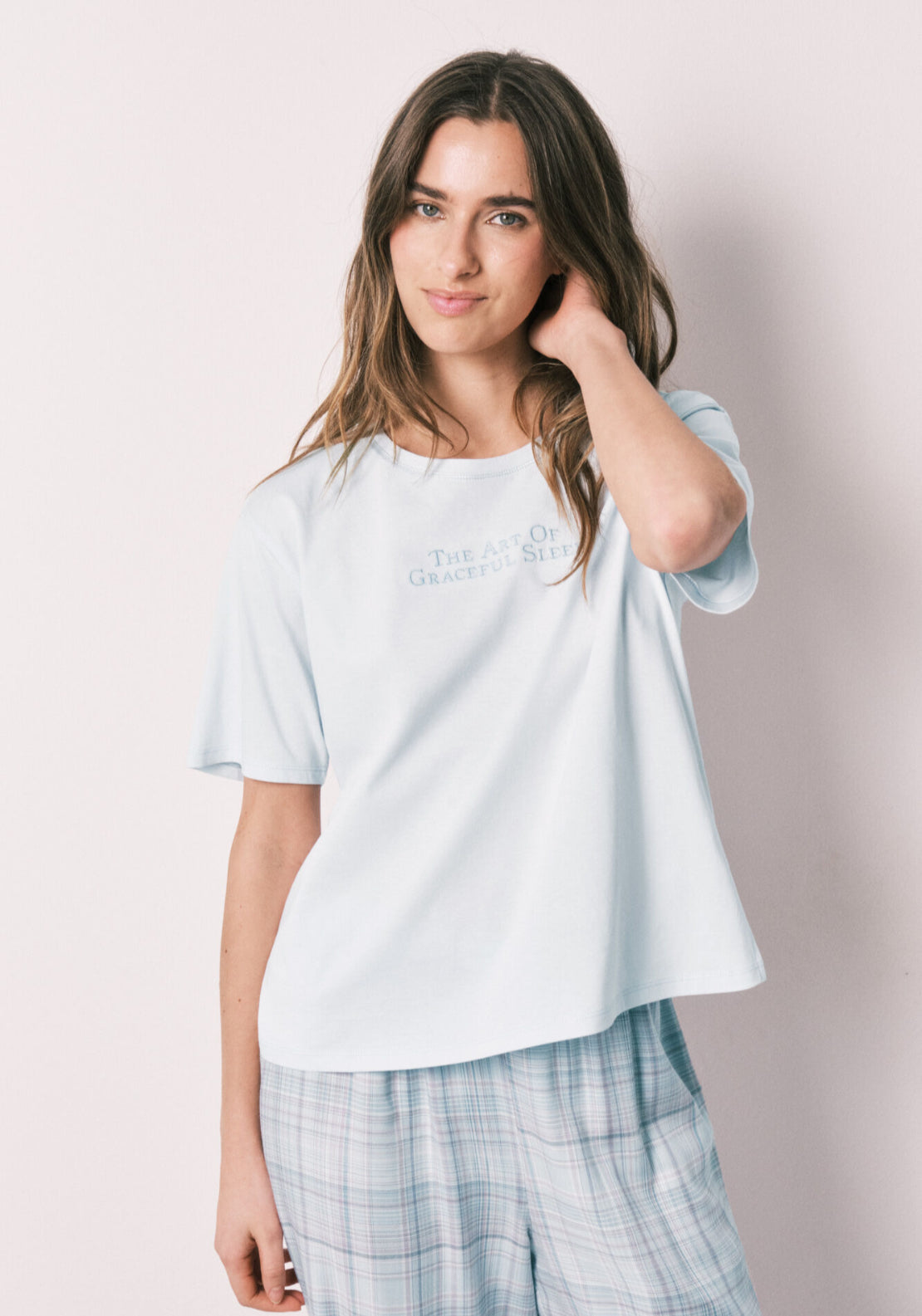 100% Cotton Plaid Pyjamas - Blue