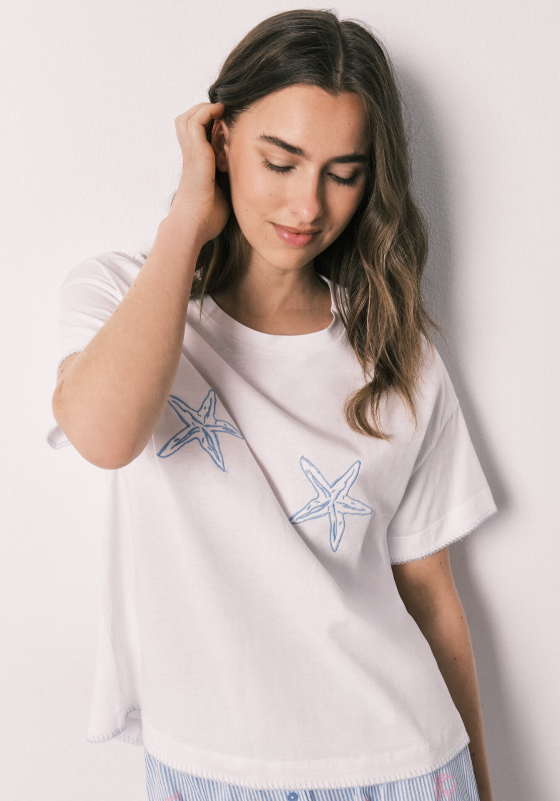 Cotton Short Pyjamas Family Collection - Blue