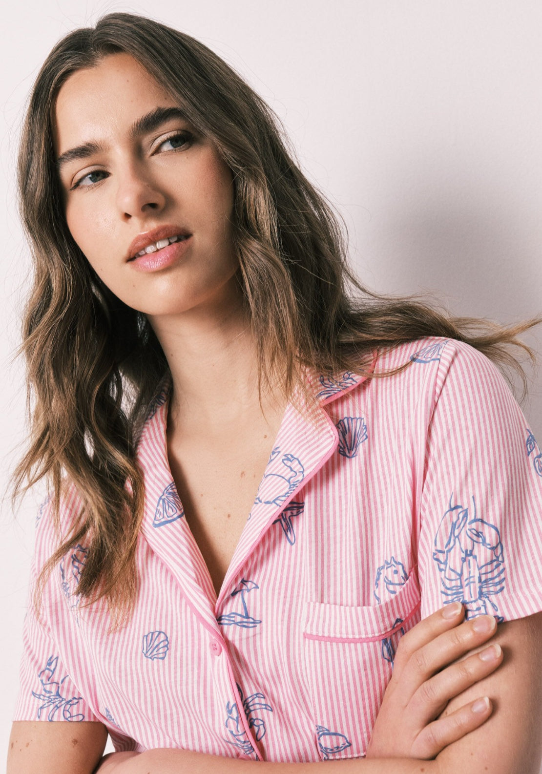 Striped Cotton Classic Pyjamas - Pink