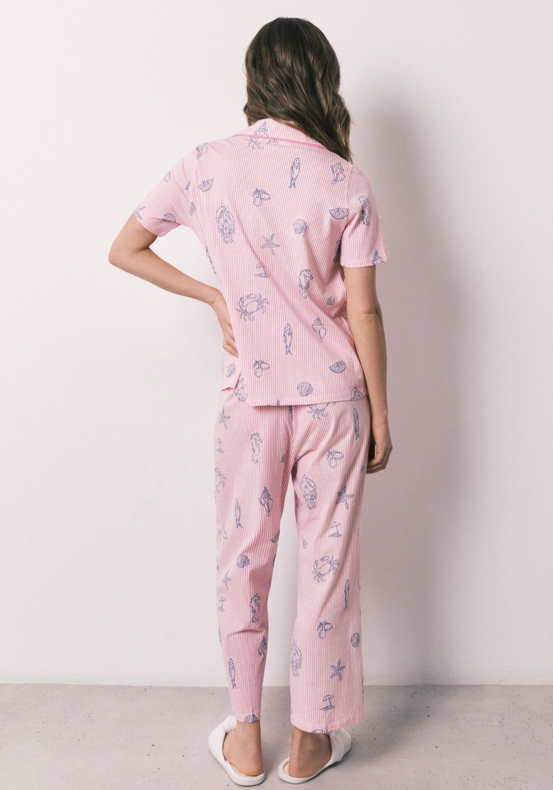 Striped Cotton Classic Pyjamas - Pink