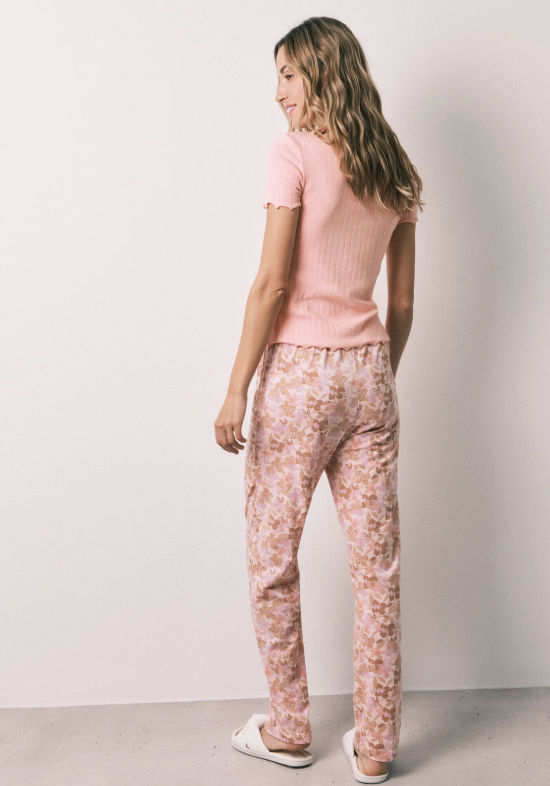 Cotton Short Sleeve Long Pyjama Set - Orange
