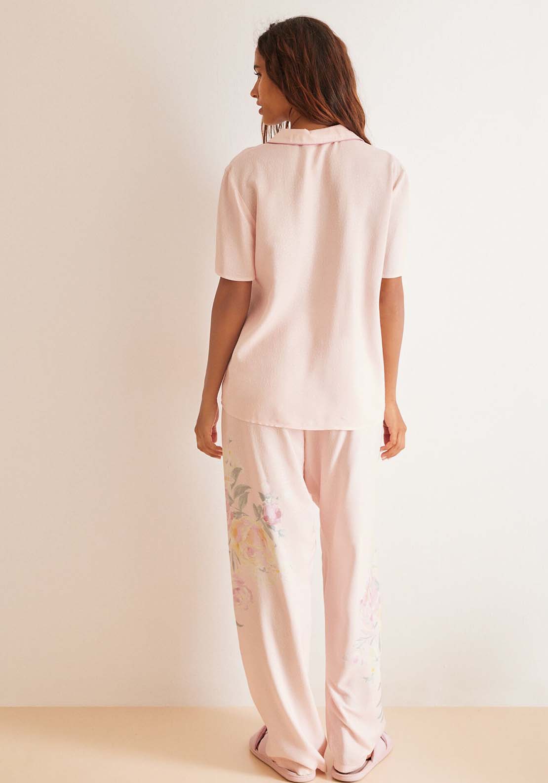 Womens Secret Classic floral viscose pyjamas - Pink 2 Shaws Department Stores