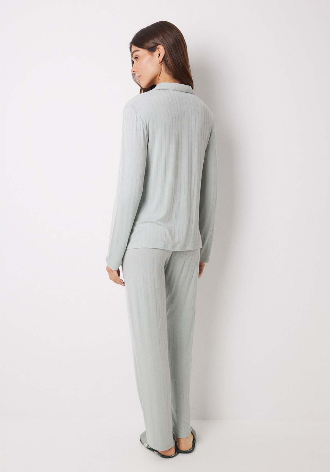 Womens Secret Green soft touch long shirt pajamas - Green 2 Shaws Department Stores