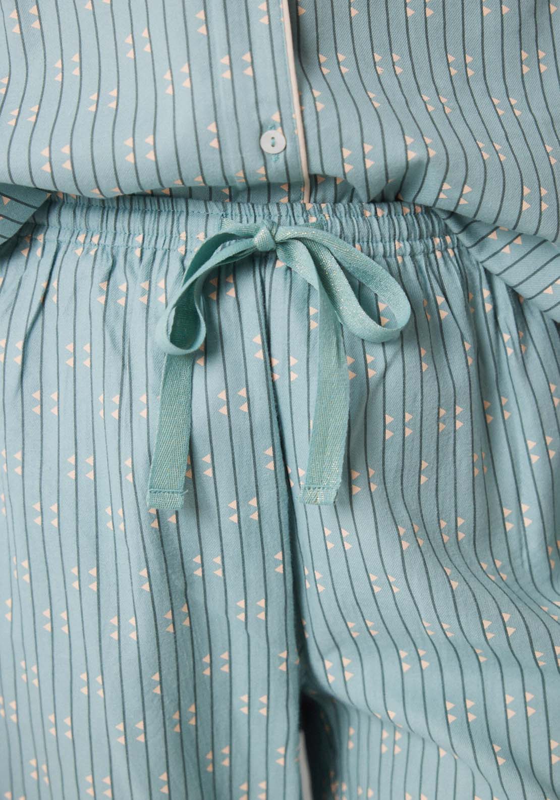 Womens Secret Long blue flannel shirt pajamas - Blue 5 Shaws Department Stores