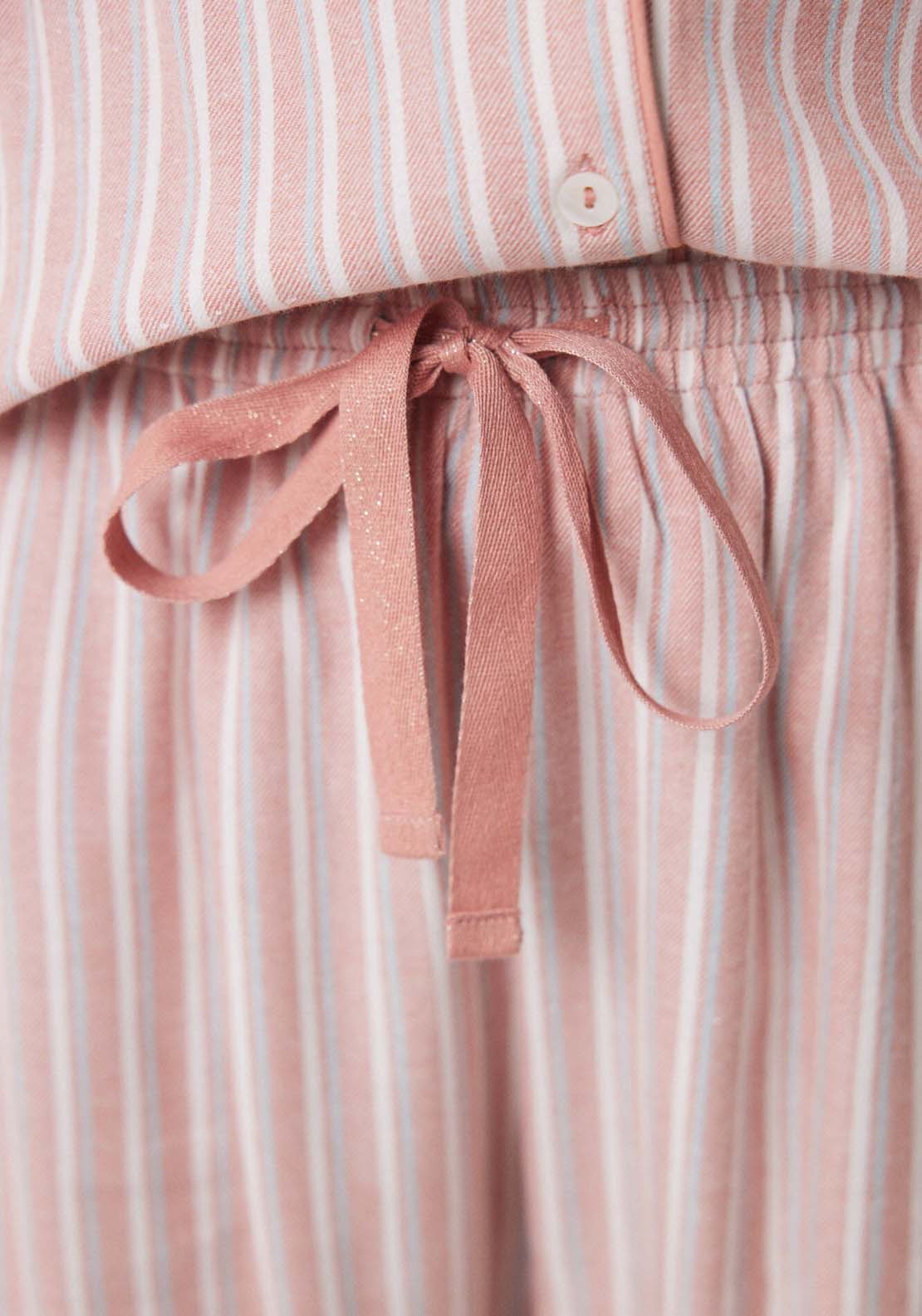 Womens Secret Long orange flannel shirt pajamas - Orange Print 4 Shaws Department Stores