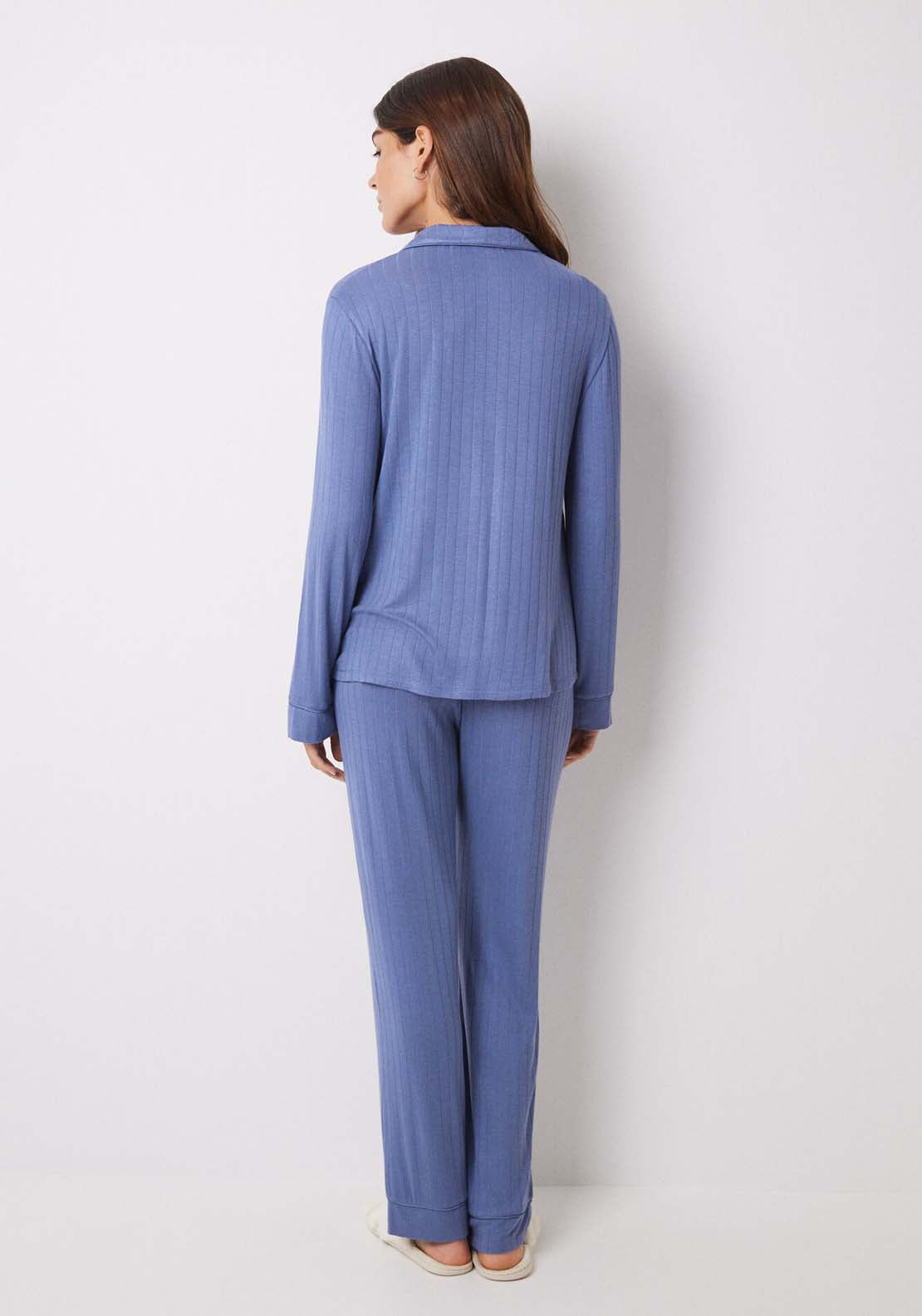 Womens Secret Blue soft touch long shirt pajamas - Blue 4 Shaws Department Stores