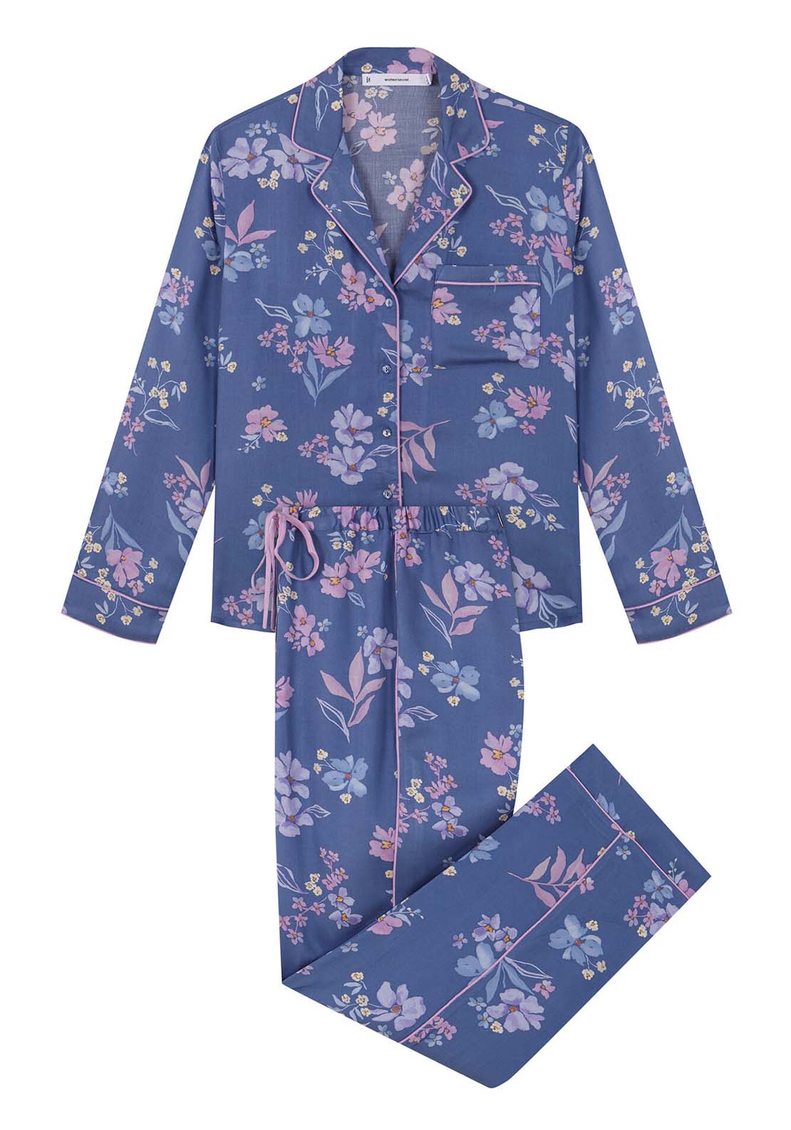 Womens Secret Blue floral soft touch shirt pajamas - Blue 7 Shaws Department Stores