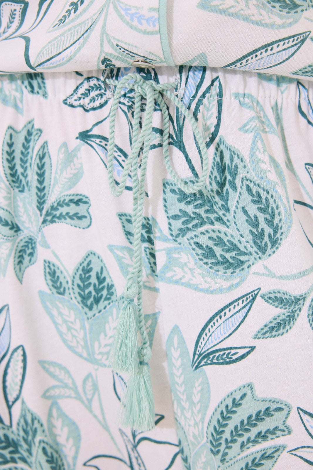 Womensecret 100% cotton classic pyjamas with green flowers - White 4 Shaws Department Stores
