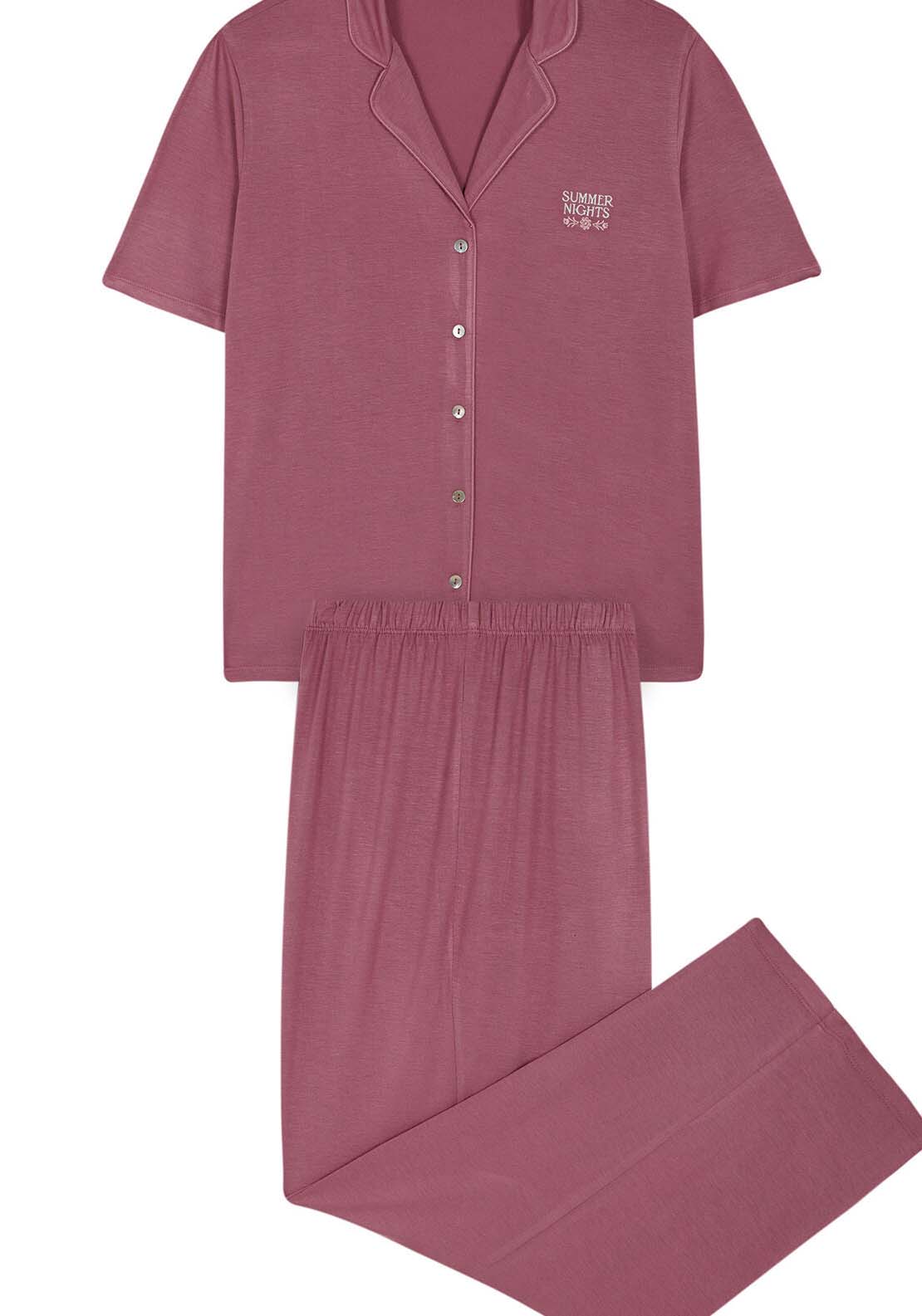 Womensecret Short Sleeves Masculine Pyjama - Pink 6 Shaws Department Stores
