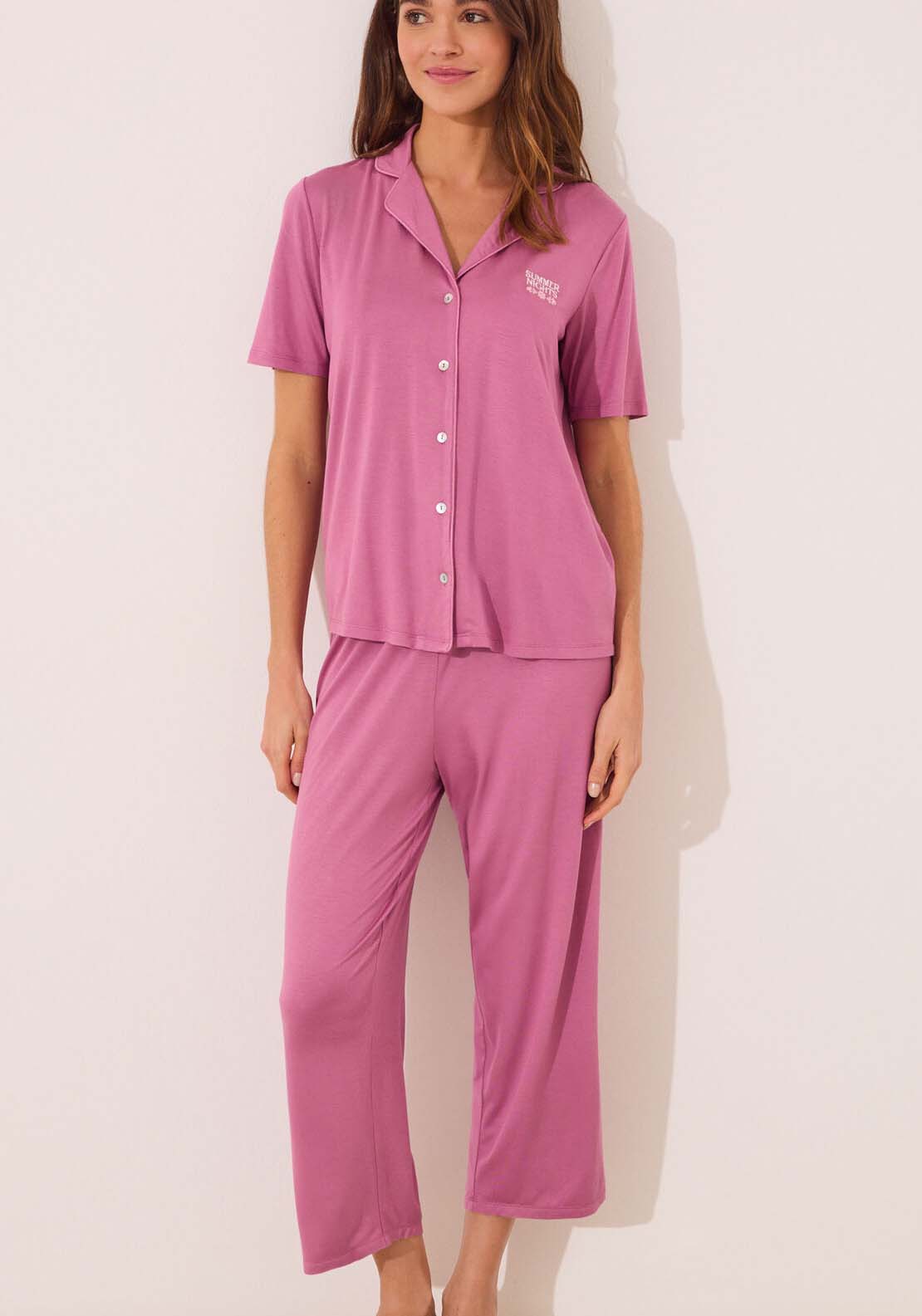 Womensecret Short Sleeves Masculine Pyjama - Pink 5 Shaws Department Stores
