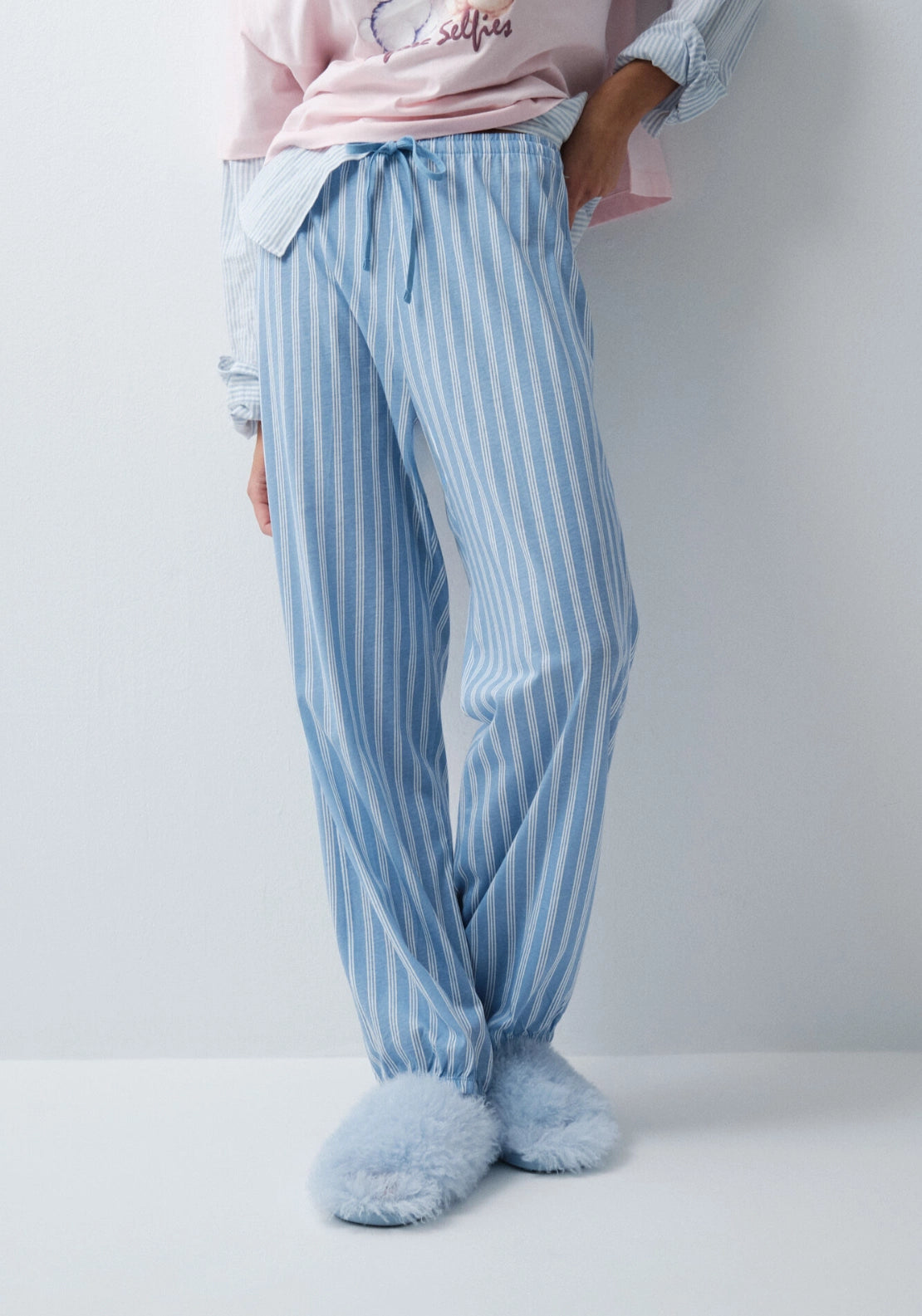 Striped Balloon Bottoms - Blue