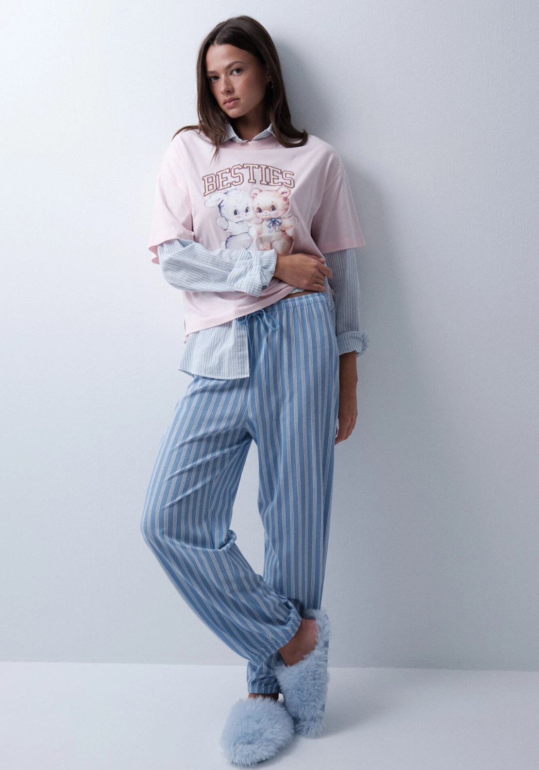 Striped Balloon Bottoms - Blue