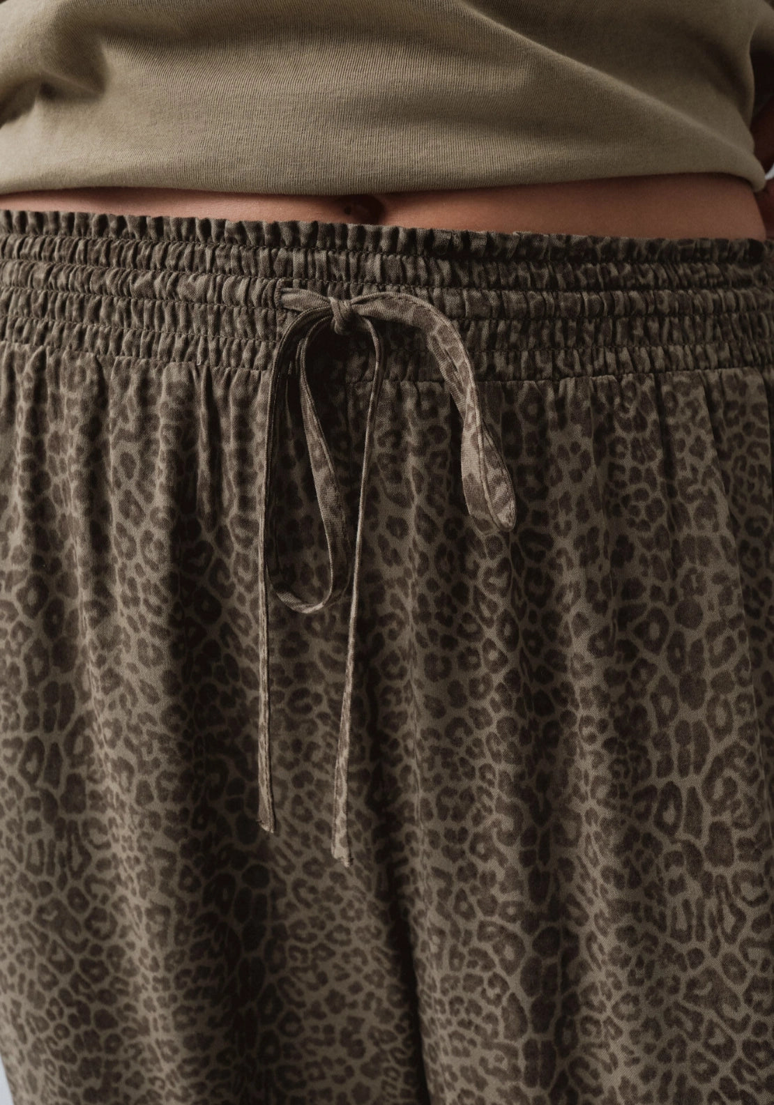 Animal Print Long Trousers - Green