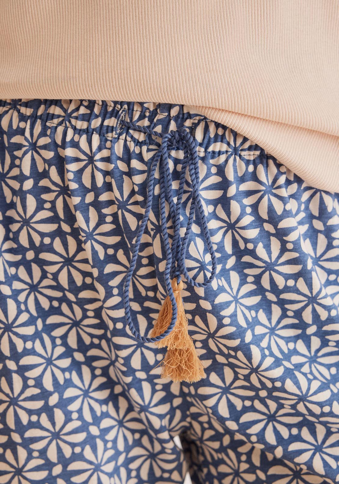 Womens Secret Long printed 100% cotton pyjama bottoms - Blue 5 Shaws Department Stores