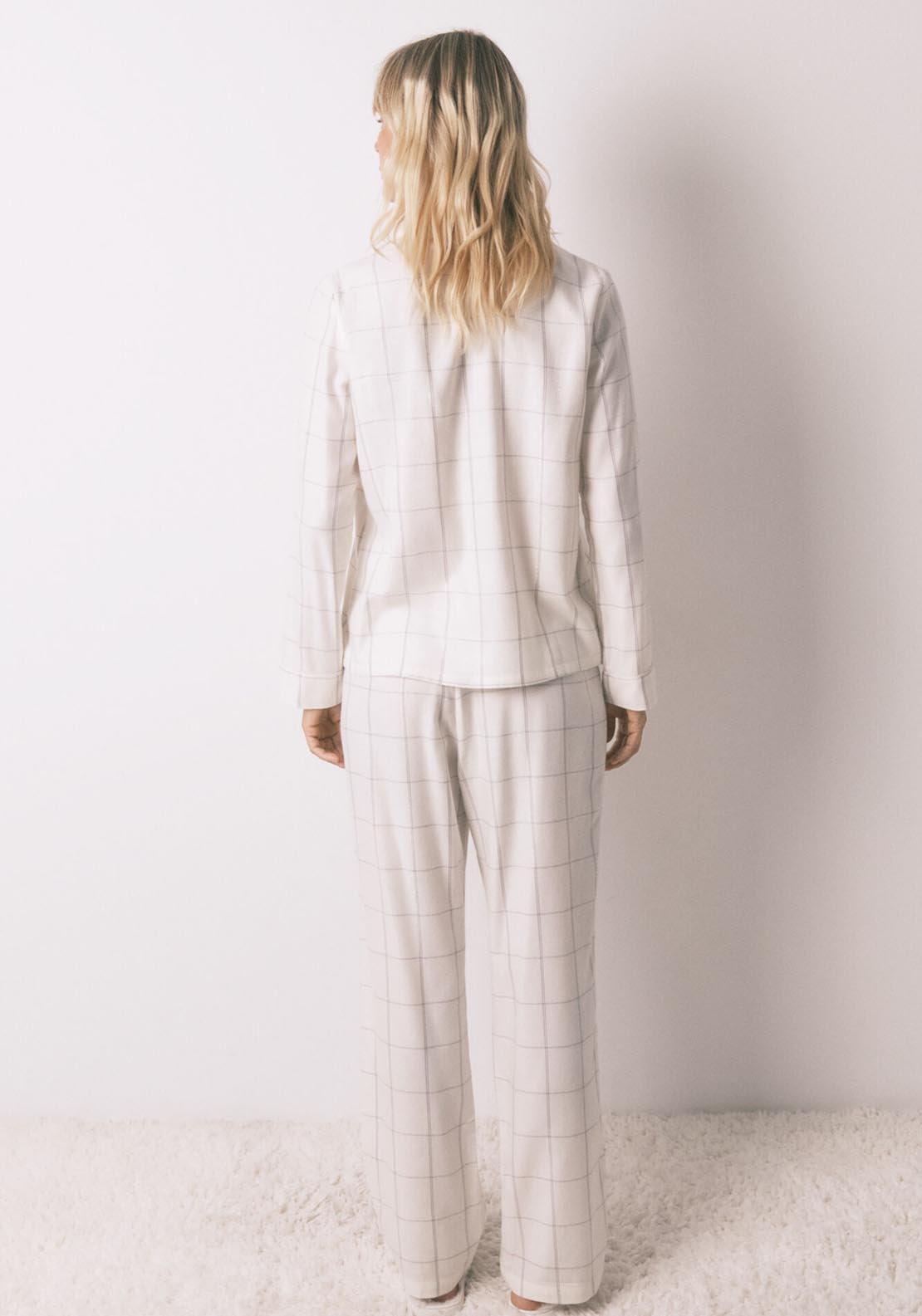 Womensecret Long Sleeves Masculine Pyjama - Ivory 2 Shaws Department Stores