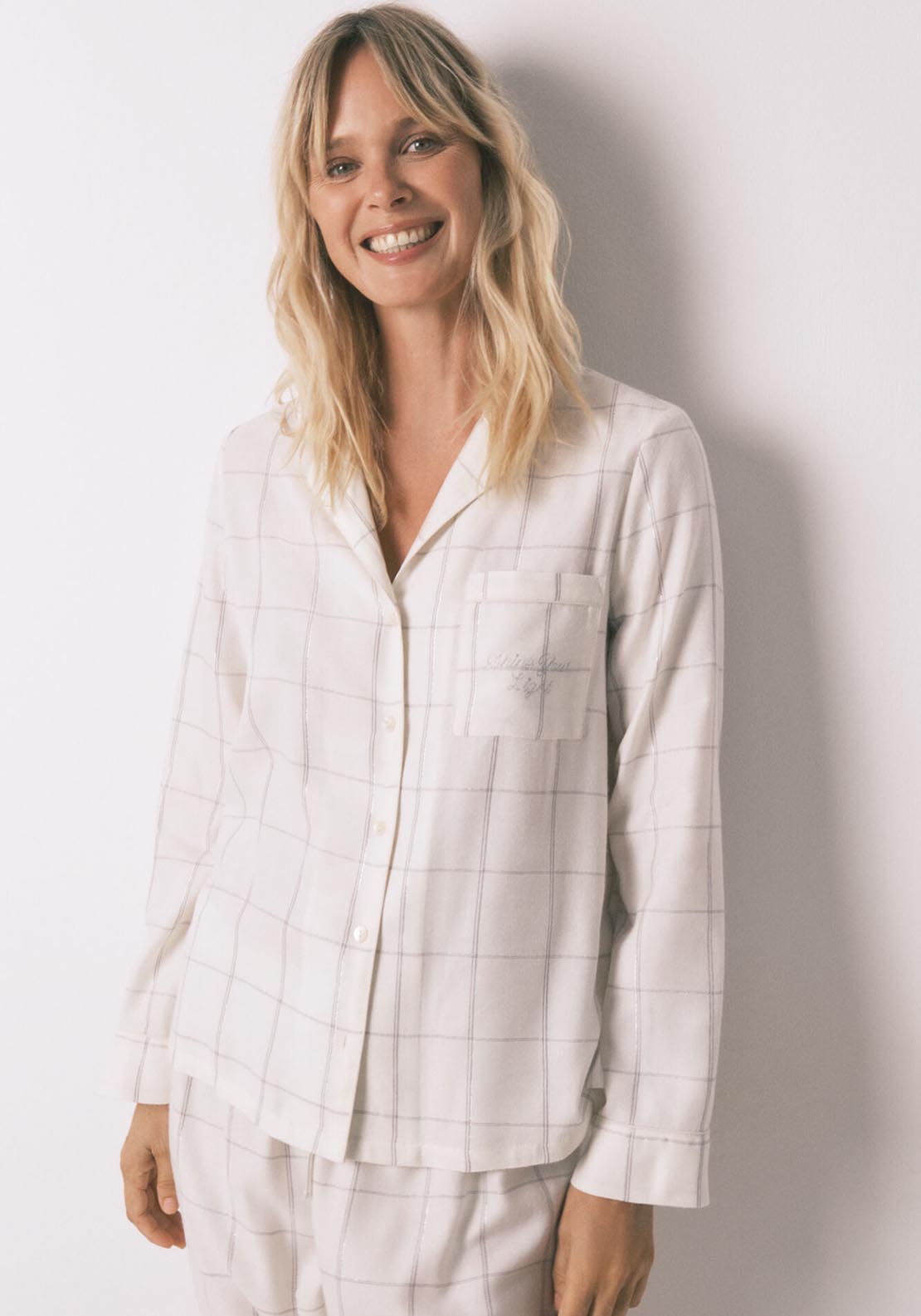 Womensecret Long Sleeves Masculine Pyjama - Ivory 4 Shaws Department Stores