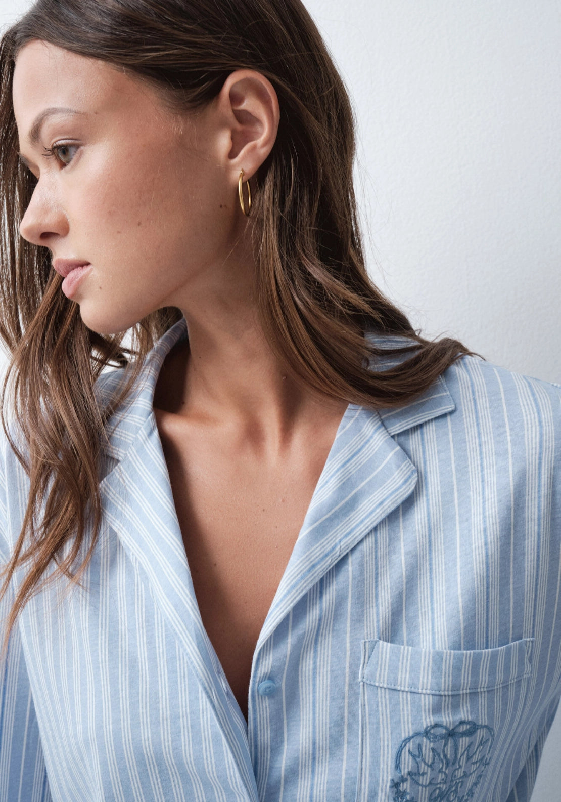 Striped Classic Pyjama Set - Blue