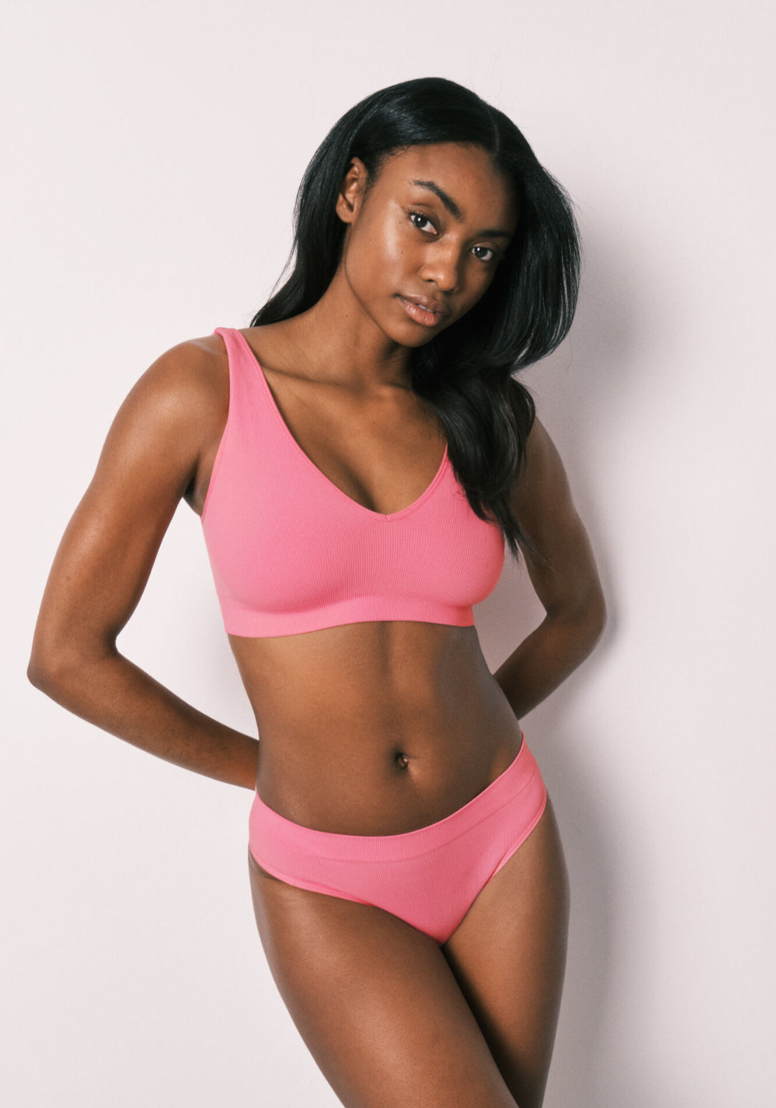 Plain Clean Cut Halterneck Top - Coral