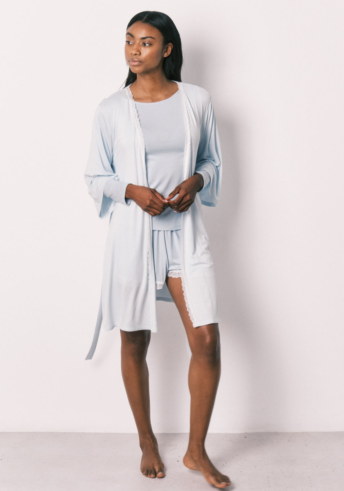 Viscose Soft Touch Midi Robe - Blue