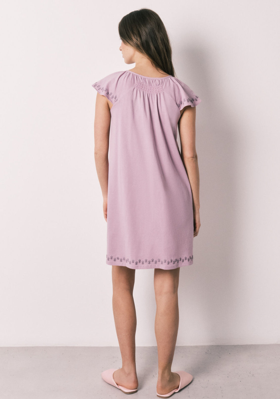 100% Cotton Short Nightgown - Pink