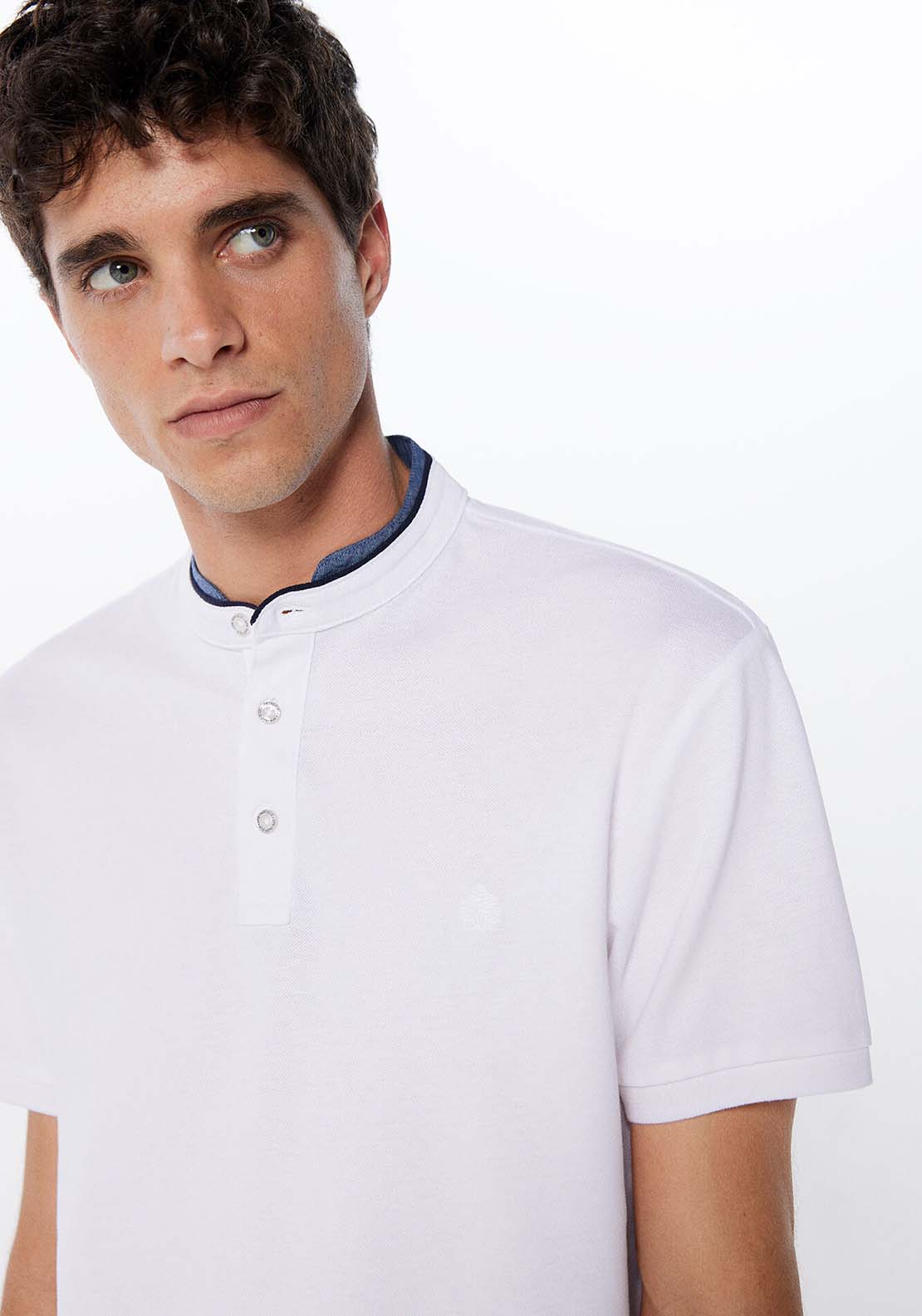 Springfield Short Sleeve Slim Polo - White 4 Shaws Department Stores