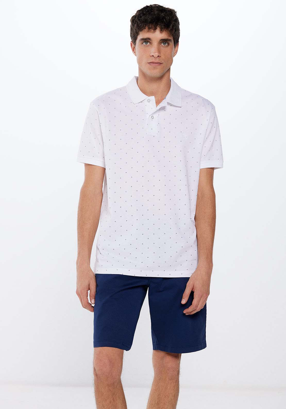 Springfield Short Sleeve Slim Polo - White 4 Shaws Department Stores