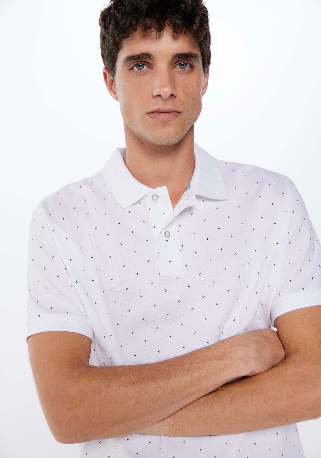 Springfield Short Sleeve Slim Polo - White 2 Shaws Department Stores
