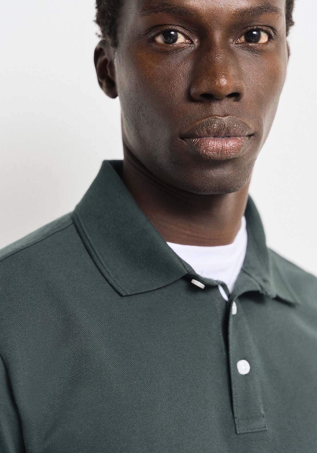 Springfield Slim Fit Contrast Piqué Polo Shirt - Blue 2 Shaws Department Stores