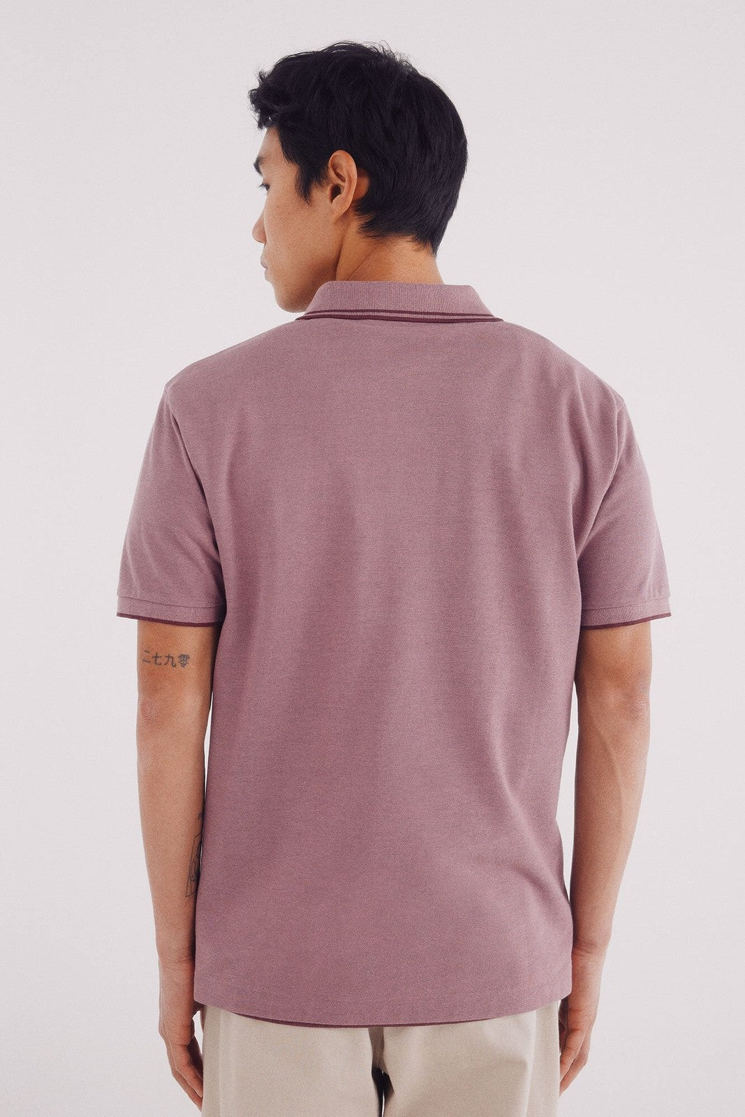 Springfield Regular fit contrast details piqué polo shirt - Orange 4 Shaws Department Stores