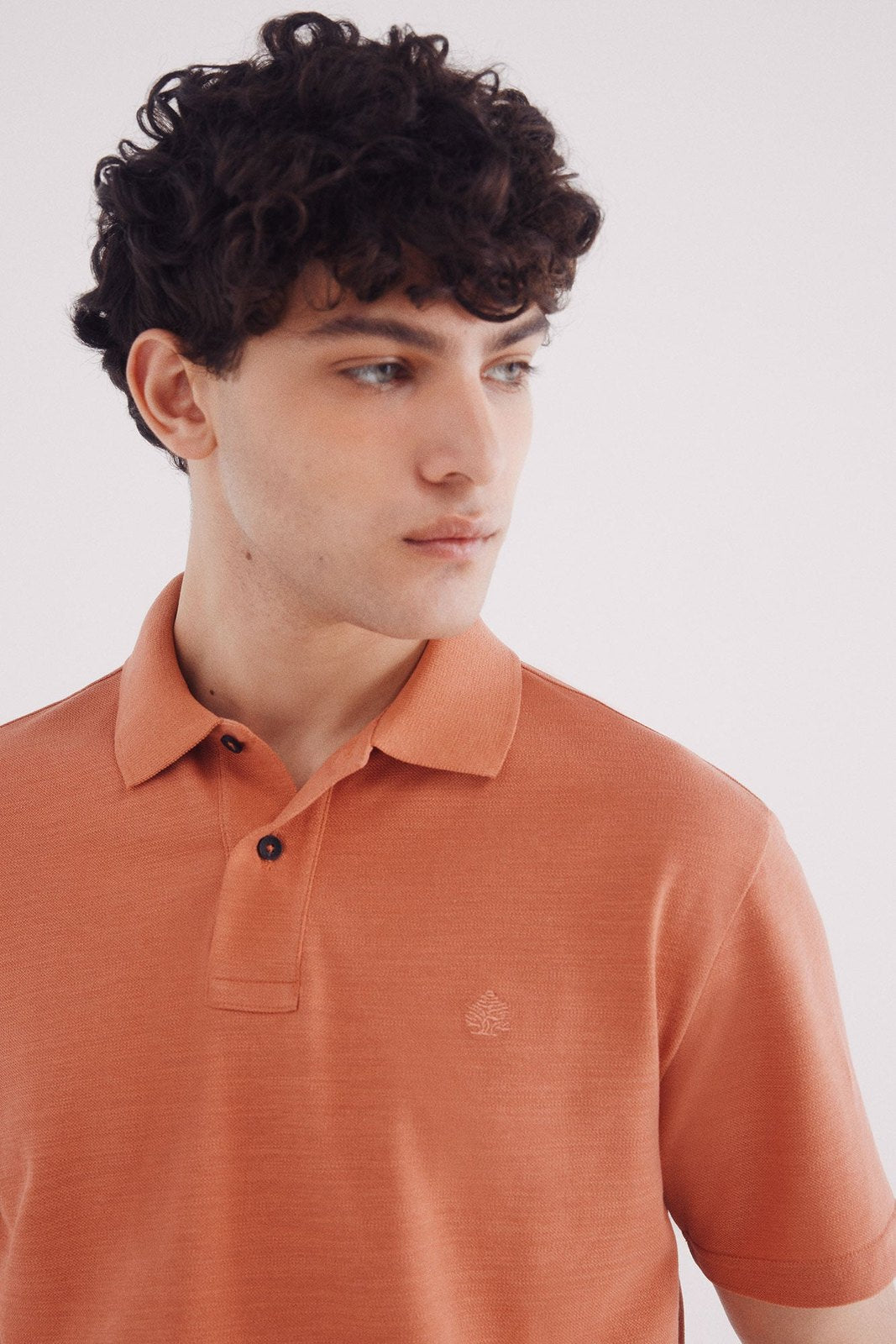 Springfield Regular Fit Fancy Color Piqué Polo - Orange 3 Shaws Department Stores