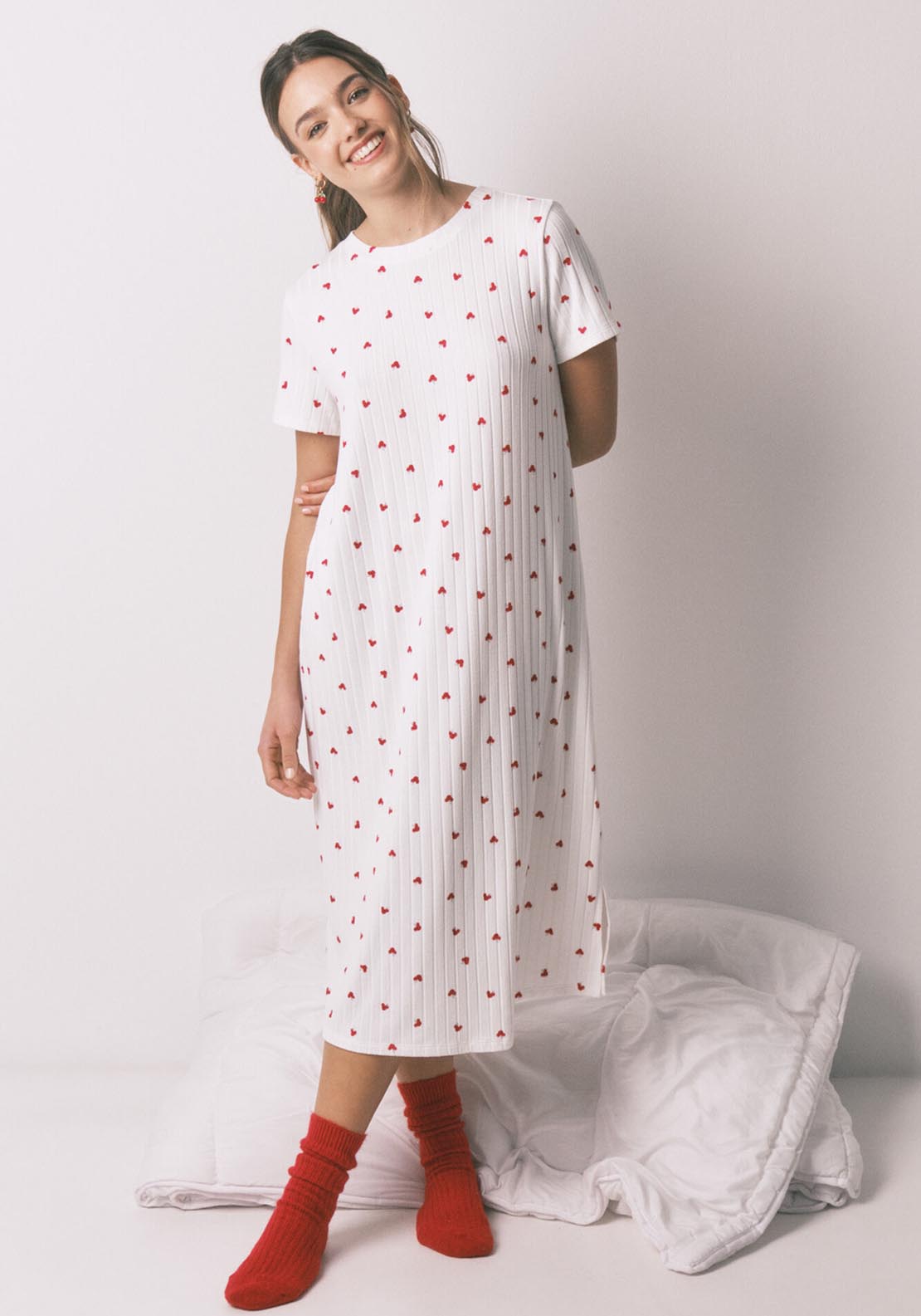 Mickey Print Nightgown - White